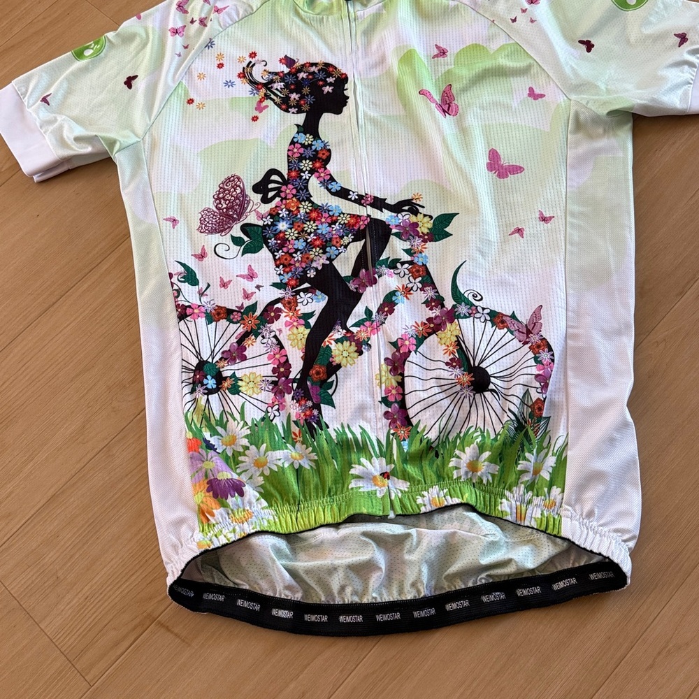 WOMENS CYCLING BIKING BREATHABLE QUICK DRY JERSEY SILICONE BAND ON HEM SIZE XL - Picture 4 of 12